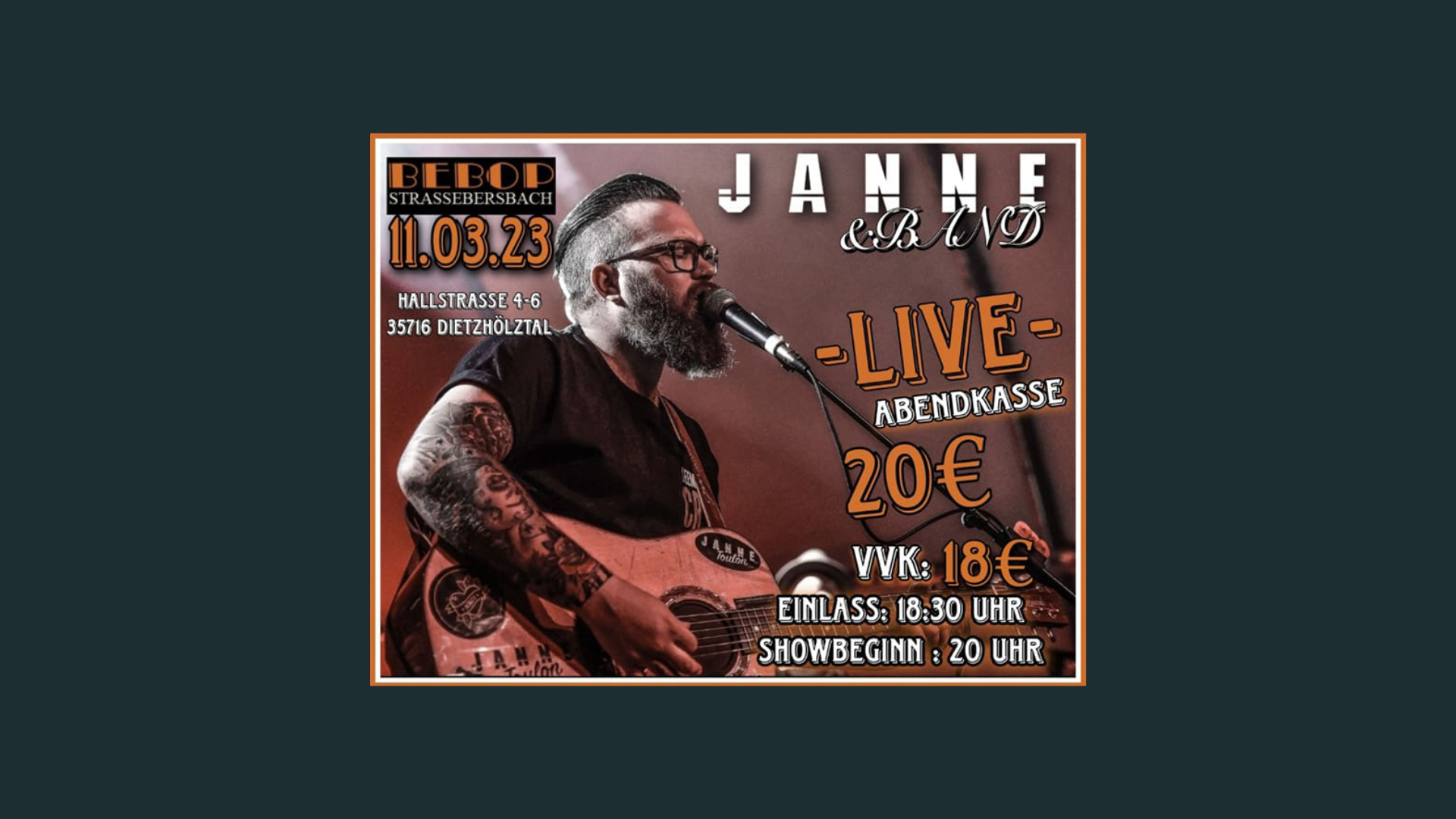 Janne & BAND live im Bebop! 11. März 2023