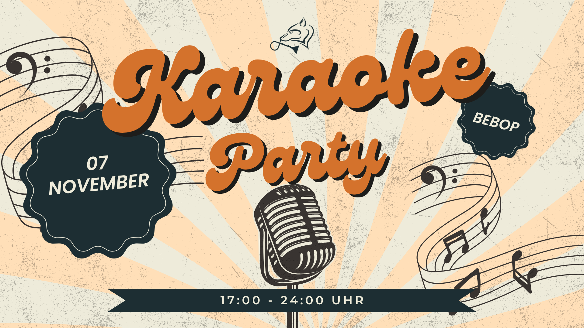 Orange Vintage Karaoke Party Flyer (Desktop-Hintergrund)